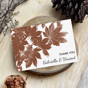 Boda de sello de hoja de otoño de Brown Notas de a