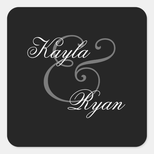 Boda de Sello para sobres negro (Anverso)