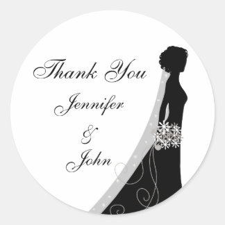 Boda de Silhouette, Novia Velada Gracias Pegatinas