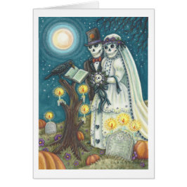 Boda DE SKELETON EN CEMETERY GREETING CARD Blnk