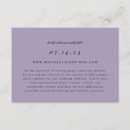 Boda de sucursal simple RSVP en línea y tarjeta de