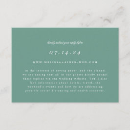 Boda de sucursal simple RSVP en línea y tarjeta de