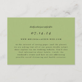 Boda de sucursal simple RSVP en línea y tarjeta de