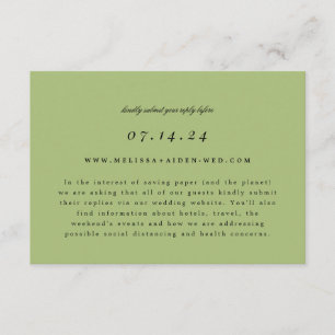 Boda de sucursal simple RSVP en línea y tarjeta de