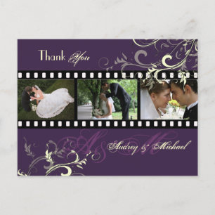 Boda de Swirls Gracias postales