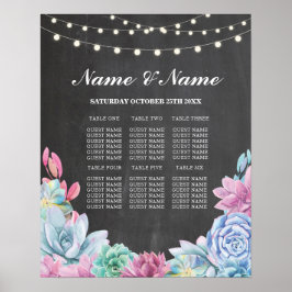 Boda de tabla Chalk Sucultores asientos Posters