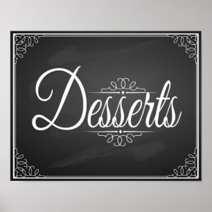 Boda de tabla de postres de pizarra o impresión de