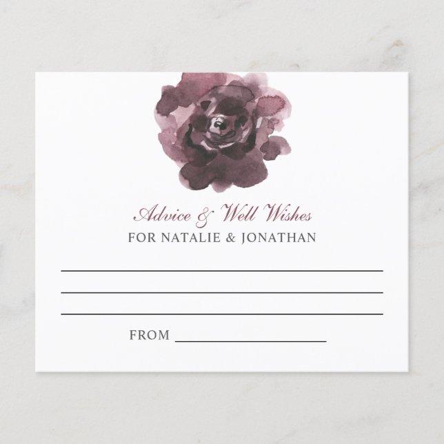 Boda de tarjeta de consejo otoño oruga de vino flo (Anverso)