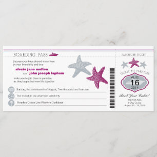Boda de tarjeta de embarque Starfish para buque cr