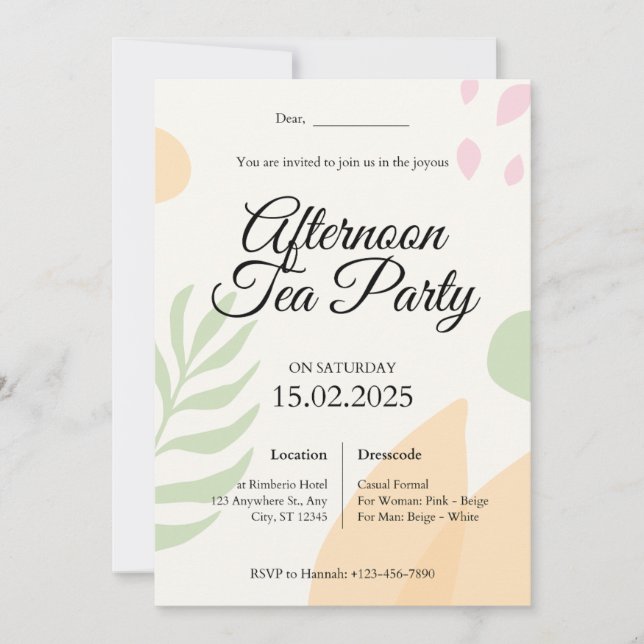Boda de tarjeta de invitación (Anverso)