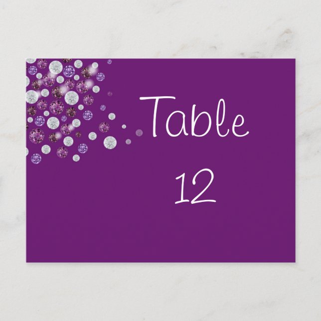 Boda de tarjeta de número de tabla de diamantes mo (Anverso)