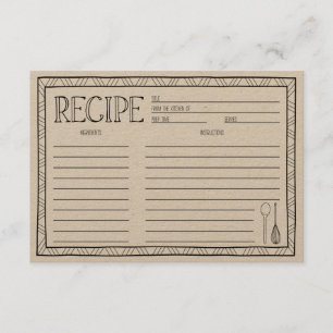 Boda de tarjeta de receta Insertar tarjeta de gabi