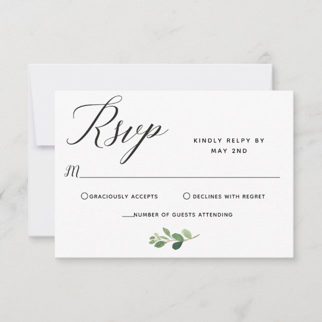Boda de tarjeta de respuesta (Anverso)