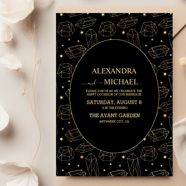 Boda de Tarjeta de Tarot Elegante Gótico Dorado (Subido por el creador)