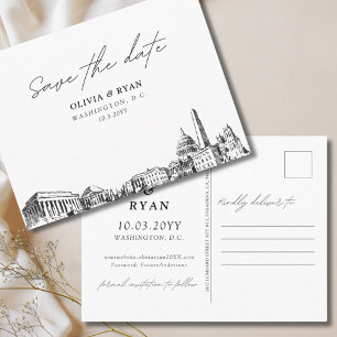 Boda de tarjeta postal de Washington DC para guard