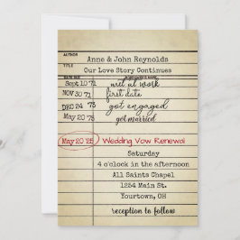 Boda de tarjetas de biblioteca antigua promete ren
