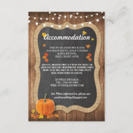 Boda de tarjetas de calabaza de alojamiento rústic