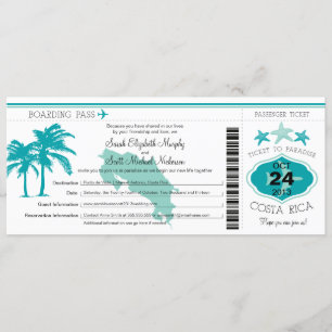 Boda de tarjetas de embarque de Costa Rica
