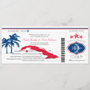 Boda de tarjetas de embarque de Cuba