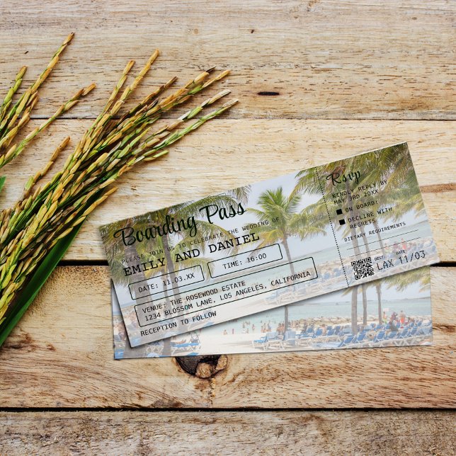 Boda de tarjetas de embarque de destino de Bahamas (Subido por el creador)