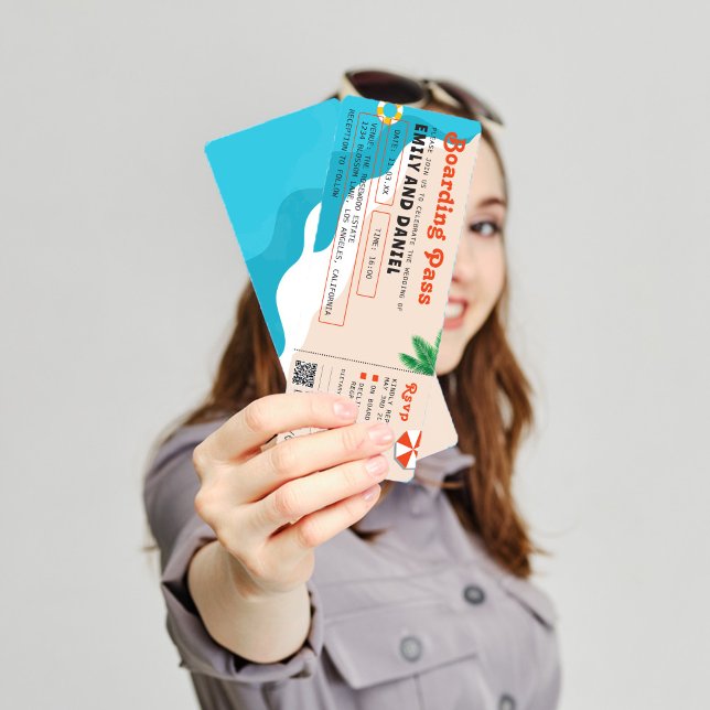 Boda de tarjetas de embarque de destino de la play (Subido por el creador)