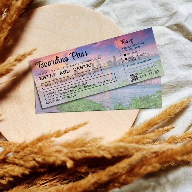 Boda de tarjetas de embarque de destino de Miami F (Subido por el creador)