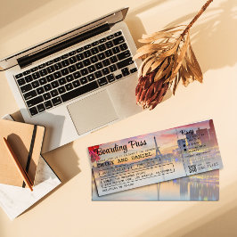 Boda de tarjetas de embarque de destino de París