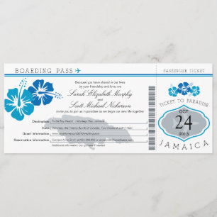 Boda de tarjetas de embarque de Hibiscus Jamaica
