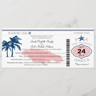 Boda de tarjetas de embarque de Jamaica