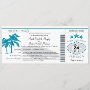 Boda de tarjetas de embarque de Jamaica
