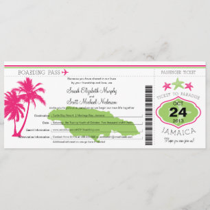Boda de tarjetas de embarque de Jamaica