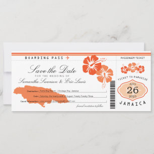 Boda de tarjetas de embarque de Jamaica salva la f