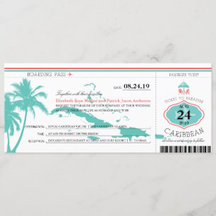 Boda de tarjetas de embarque de las Islas del Cari
