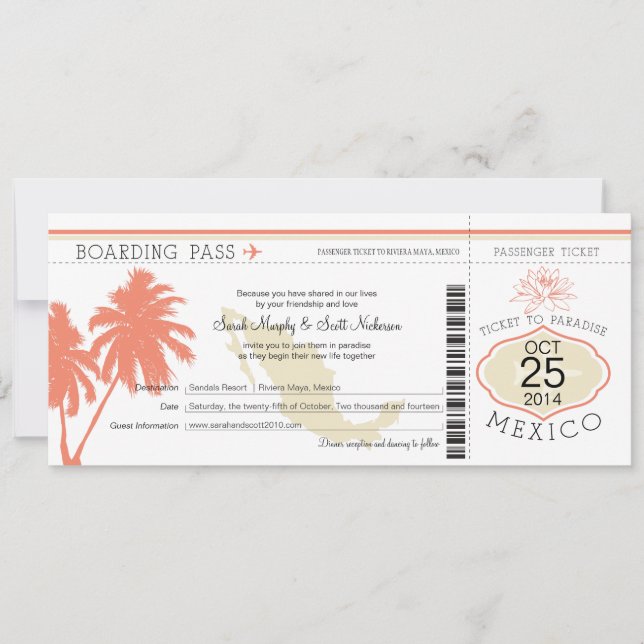 Boda de tarjetas de embarque de México (Anverso)