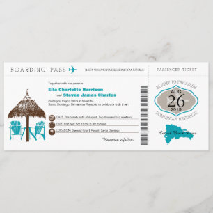 Boda de tarjetas de embarque de República Dominica