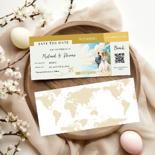 Boda de tarjetas de embarque Gold Beach
