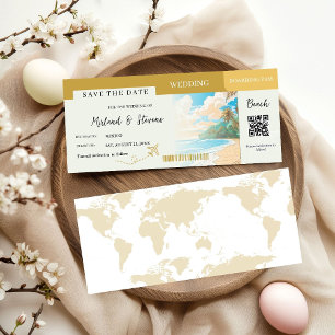 Boda de tarjetas de embarque Gold Beach
