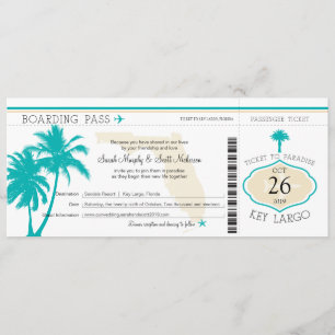 Boda de tarjetas de embarque Largo Florida Palm Tr