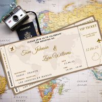 Boda de tarjetas de embarque Ticket VIP Airline Be