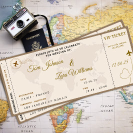 Boda de tarjetas de embarque Ticket VIP Airline Be