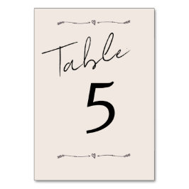 Boda de tarjetas de mesa caligrafía moderna Minima