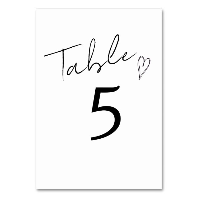 Boda de tarjetas de mesa caligrafía moderna Minima (Reverso)