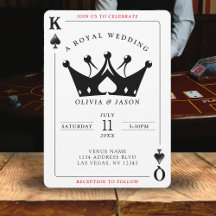 Boda de tarjetas de póquer del Casino King & Queen