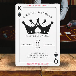 Boda de tarjetas de póquer del Casino King & Queen