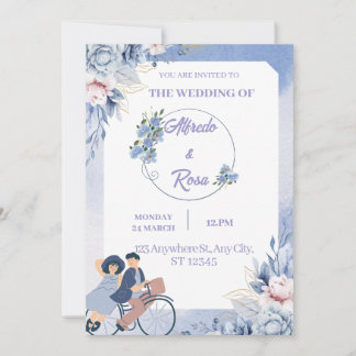 Boda de tarjetas de vacaciones planas