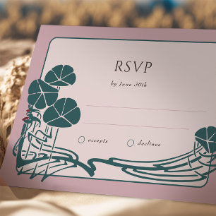 Boda de tarjetas Dusty Rosa RSVP botánica