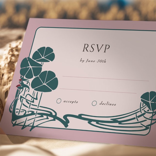 Boda de tarjetas Dusty Rosa RSVP botánica (Subido por el creador)