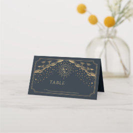 Boda de tarjetas Gold & Navy Sun y Moon Tarot