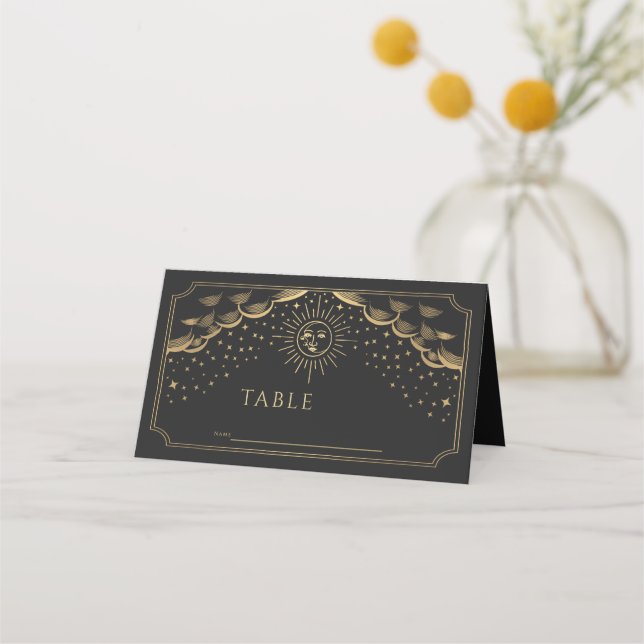 Boda de tarjetas Gold Sun y Moon Tarot (Anverso)