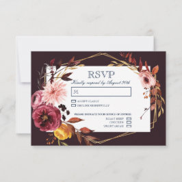Boda de tarjetas RSVP con opción de comida